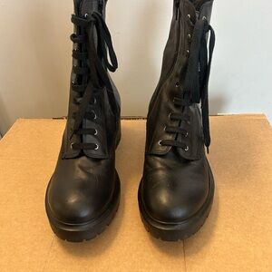 Barneys New York Black Combat Boots